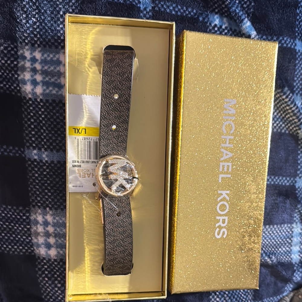 Michael Kors Black and Gold Women's Belt